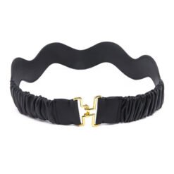 Lady Stretch Elastic  Fashion Waist Belt for Dress with Interlocking Buckle