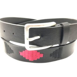 Black Casual Name Brand Belt With Large Leather