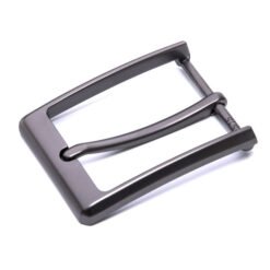 Matte Gunmetal Mens Leather Belt Buckles Black