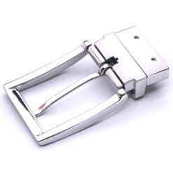 Alternative view of Leather Belt Silver Reversible Belt Buckle for Men