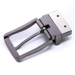 Leather Belt Removable Brushed Gun Metal Belt Pin Buckle Mens