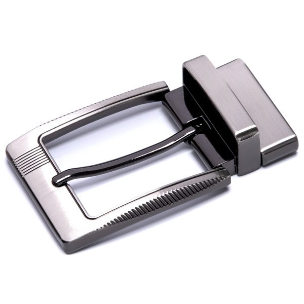 Pu Leather Bel Zinc Alloy Brushed Belt Buckle Mens Reversible - Image 3