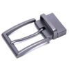 Black Leather Reversible Belt Buckle Mens Black