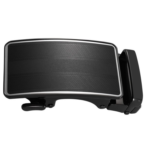 Dress Belt Adjustable Slide Belt Buckle Black - Image 3