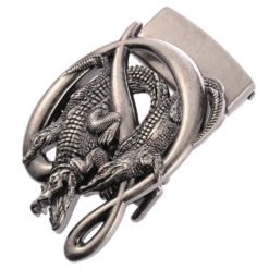 Brass Crocodile Ratchet Automatic Slide Belt Buckle Cowboy Western Belt Buckles Big