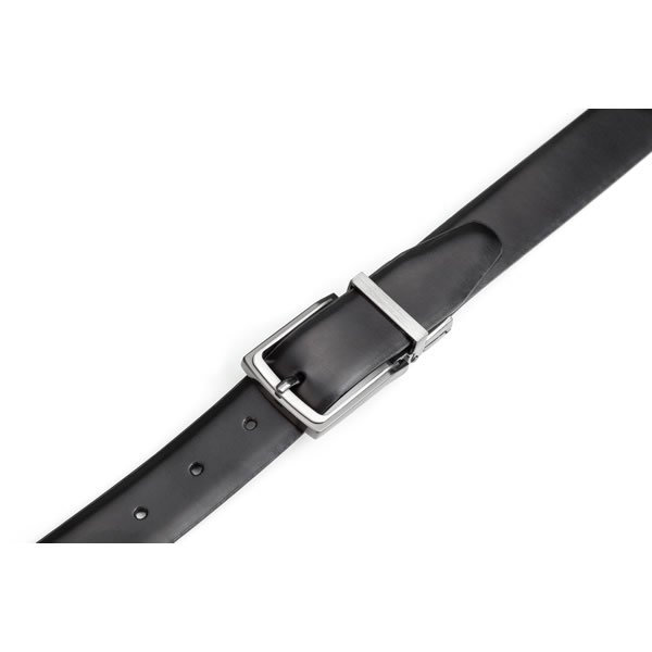 Dress Reversible Black Mens Genuine Leather Belt - Image 4