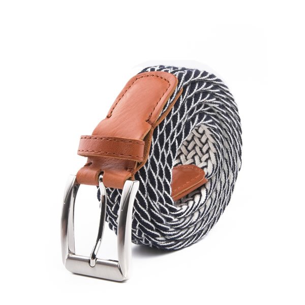Unisex Golf Casual Multi Color Fabric Cotton Top Grain Leather Belt - Image 3