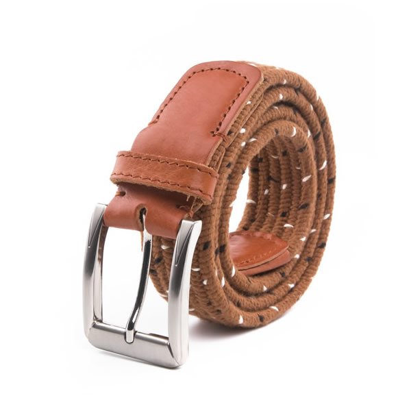 Unisex Casual Multicolor Cotton Braided Full Grian Leather Belt