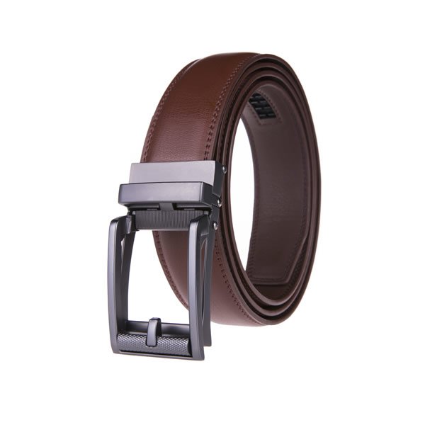 Dress Black Genuine Leather Belt Ratchet Belt - Image 3