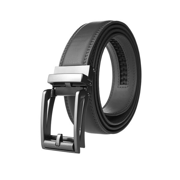 Dress Black Genuine Leather Belt Ratchet Belt - Image 5