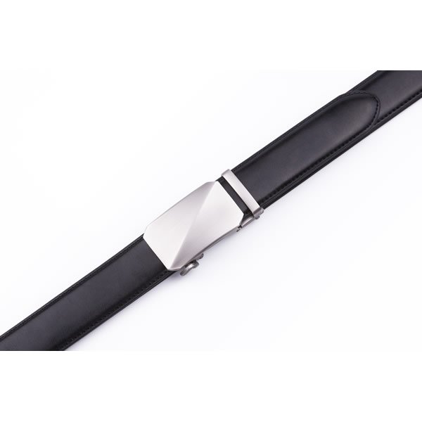 Black Dress Formal Leather Mens Belts Ratchet Automatic Buckle Belt - Image 3