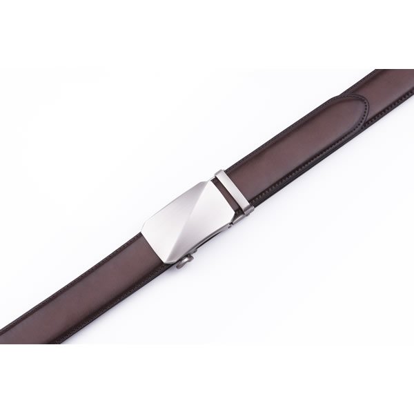 Black Dress Formal Leather Mens Belts Ratchet Automatic Buckle Belt - Image 4