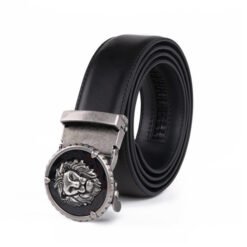 Black Lion Retro Western Automatic Mens Leather Belt