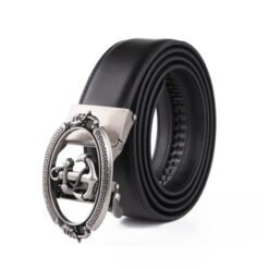 Black Anchor Automatic Buckle Ratchet Mens Leather Belt