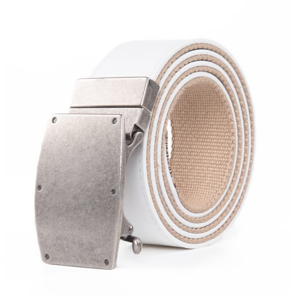 Ratchet Automatic Cotton PU Leather Belt Reversible Belt Buckle - Image 3