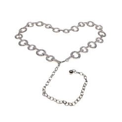 Ladies Waist Belly Silver Diamond Chain Belt Body Jewelry for Backless Dress