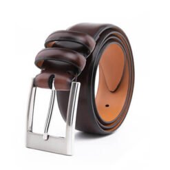 Vintage Classic Brown Genuine Leather Belt for Men