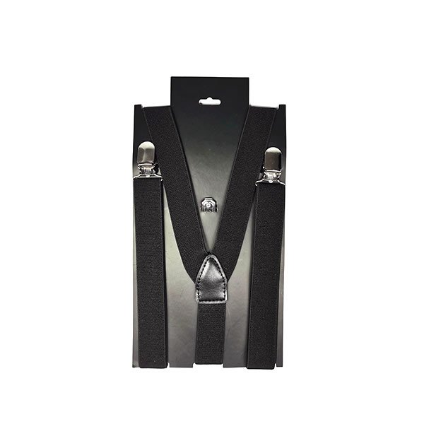 Elastic Y-Shape Braces PU Leather Suspenders with Metal Clip for Men