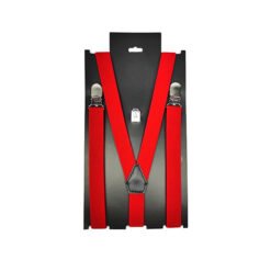 Unisex Adjustable Elastic Stretchy Red Suspenders