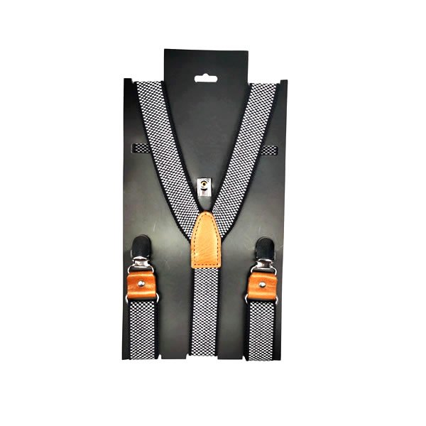 Mens Adjustable Genuine Leather Pants Suspenders Dress