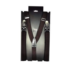 Adjustable Stretchy Full Grain Leather Red and Black Suspender Belt