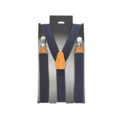Navy Blue Adjustable Elastic Suspenders for Men