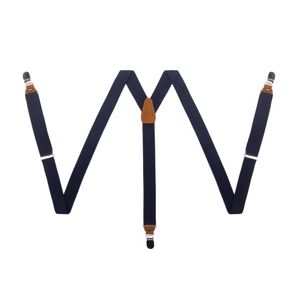 Navy Blue Adjustable Elastic Suspenders for Men - Image 4