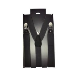 Dress Black Adjustable Elastic Suspenders for Men